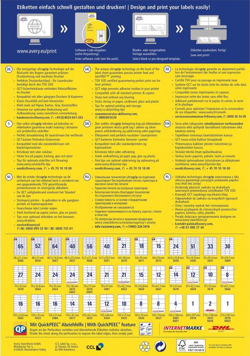 Image du produit Avery Étiquettes universelles