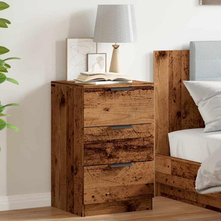 Actual product image VidaXL Bedside cabinet in reclaimed wood look 40x36x65 cm wood-based material (40 x 36 x 65 cm)