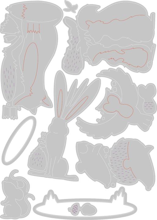 Actual product image Sizzix Thinlits punching template "Forest Animals"