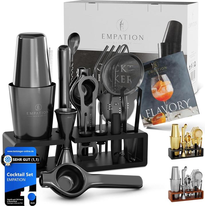 Immagine prodotto Empation Cocktail-Shaker-Set mit Bar Zubehör (Testsieger) (Set da cocktail)