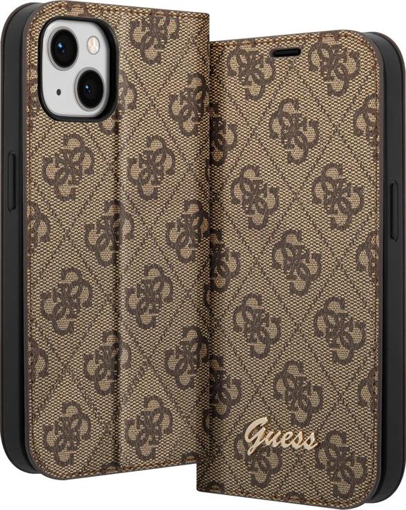 Actual product image Guess GUBKP14SHG4SHW iPhone 14 6.1" brązowy/brown book 4G Vintage Gold Logo (Apple iPhone 14)