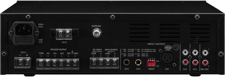 Actual product image Monacor ELA mono class D mixer amplifier 60 W, MP3, USB/SD, FM, DAB+, BT (Tube power amp)