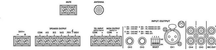 Actual product image Monacor ELA mono class D mixer amplifier 60 W, MP3, USB/SD, FM, DAB+, BT (Tube power amp)