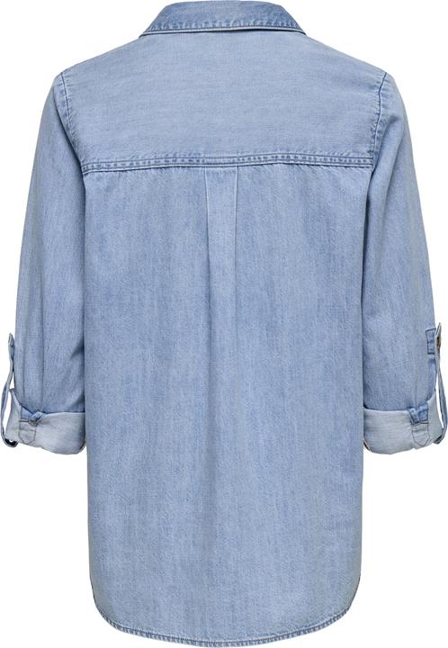 Produktbild Only Normal geschnitten Hemdkragen Umgeschlagene Ärmelbündchen Jeanshemd Jeanshemd (S)