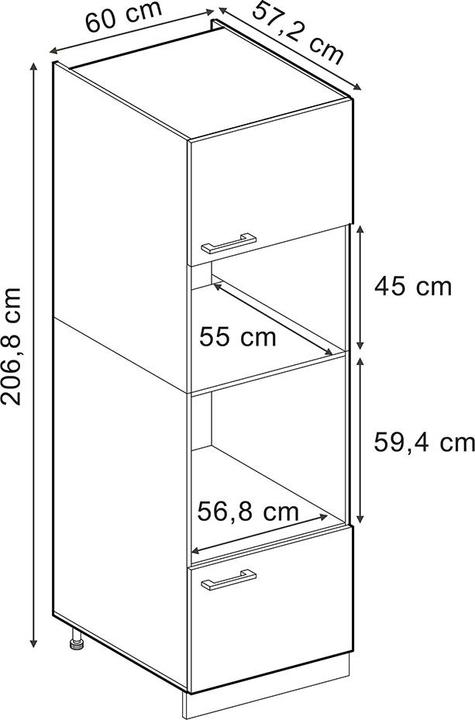 Immagine prodotto Vicco Mikrowellenschrank R-Line (60 x 57,5 x 207 cm)
