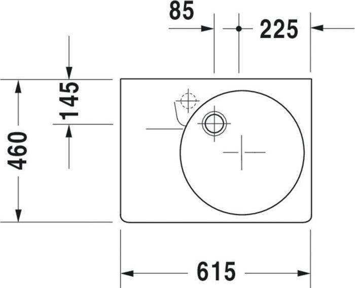 Actual product image Duravit Universal bowl SCOLA m ÜL HLB 615x460mm 1 HL Be right white (460 mm, 615 mm)