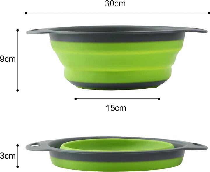 Actual product image ASMI Collapsible silicone strainer, foldable round drip tray