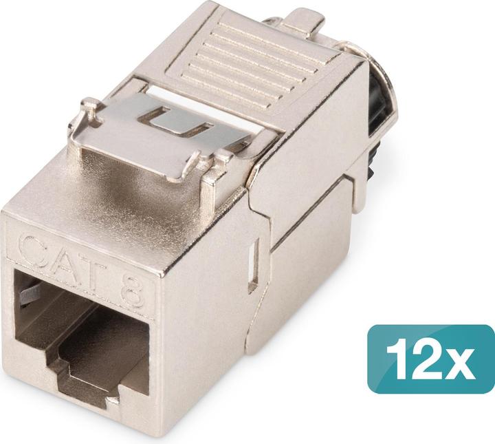 Produktbild Digitus Cat.8.I Keystone Modul geschirmt, werkzeuglos, Staubkappe, 12 Stk. (Keystone Modul)