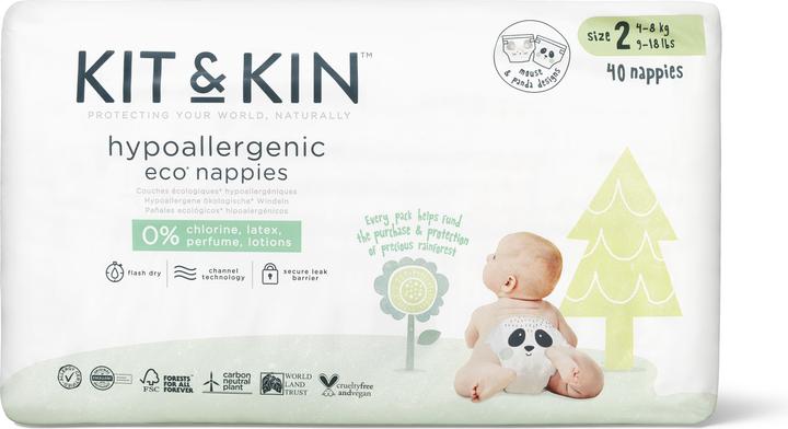 Immagine prodotto Kit & Kin Pannolini (Dimensione 2, Pacco trasportabile, 40 Pezzo/i)