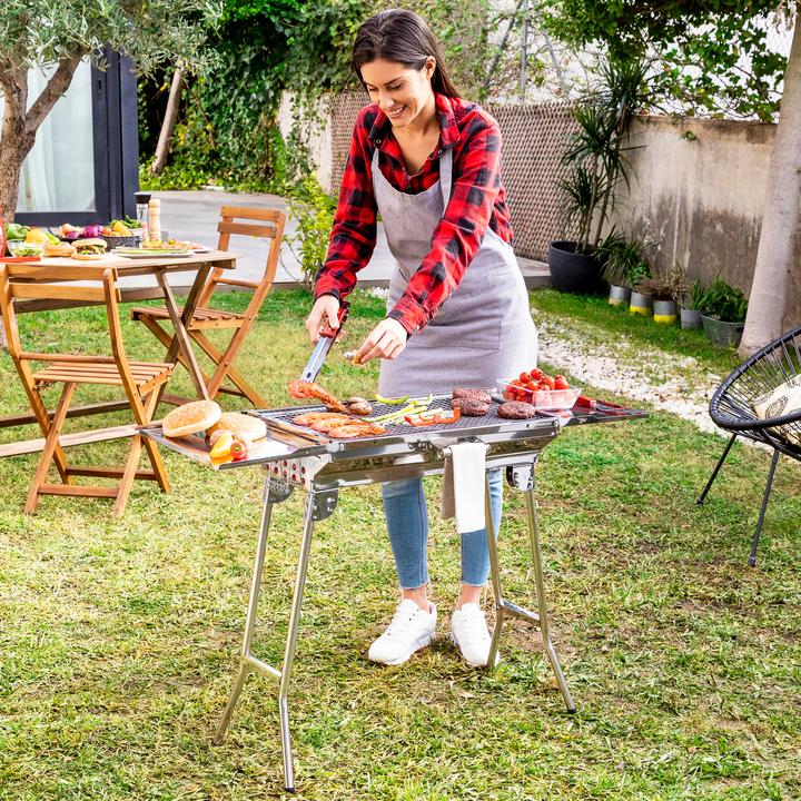 Actual product image InnovaGoods Portable charcoal barbecue - collapsible - stainless steel