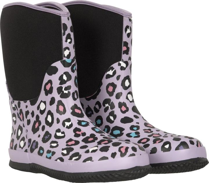 Actual product image Mountain Warehouse Childrens/Kids Puddle Leopard Print Mucker Boots (33)