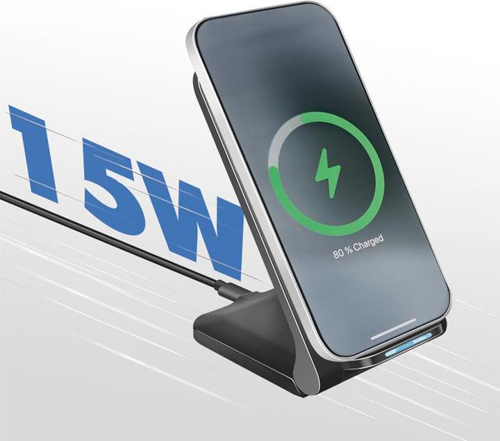Produktbild LogiLink ZUB Smartphone Stand & WL Charger black (15 W)