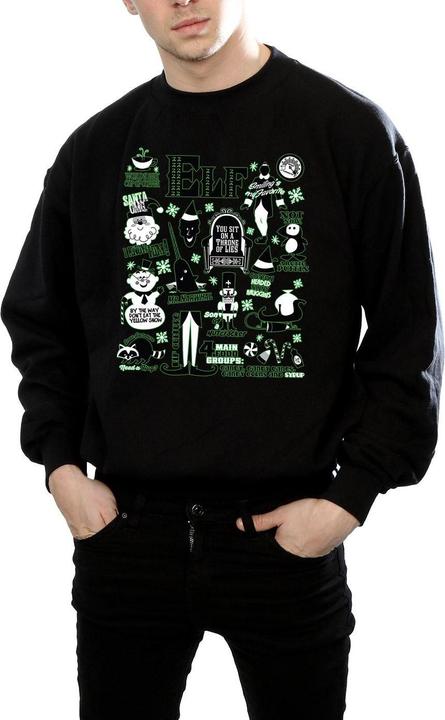 Actual product image Elf Mens Infographic Poster Sweatshirt (L)