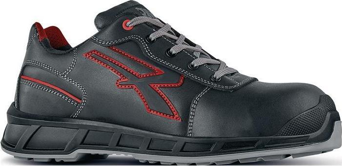 U-Power Scarpa di sicurezza bassa Billie Gr.45 nero/rosso S3 CI SRC ESD EN20345 pelle (S3, 45)