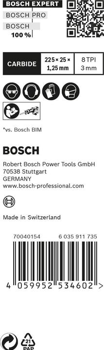 Productafbeelding Bosch Professional Zubehör Expert 'Thick Tough Metal' S 1155 CHC reciprozaagblad, 10 stuks