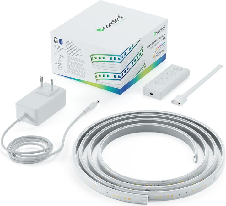 Nanoleaf Kit de démarrage pour bande lumineuse Essentials (Multicolore, Blanc chaud, 200 cm, Intérieur)
