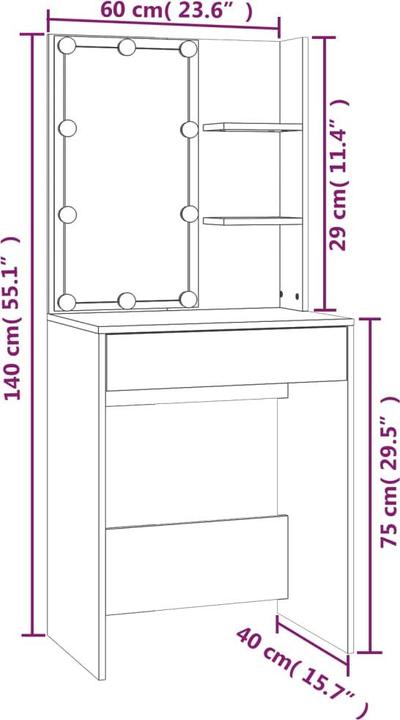 Image du produit VidaXL Milakhna (74.5 x 40 x 141 cm)