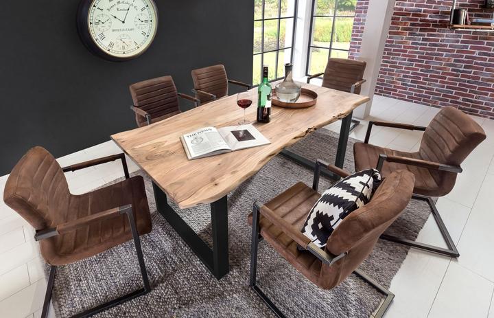 Produktbild SIT Möbel Massivholztisch Ux3.6 Akazie natur-antikschwarz (200 x 76 x 100 cm)