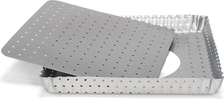 Image du produit Patisse Moule à quiche perforé 21 x 21 cm acier argenté (21 cm)