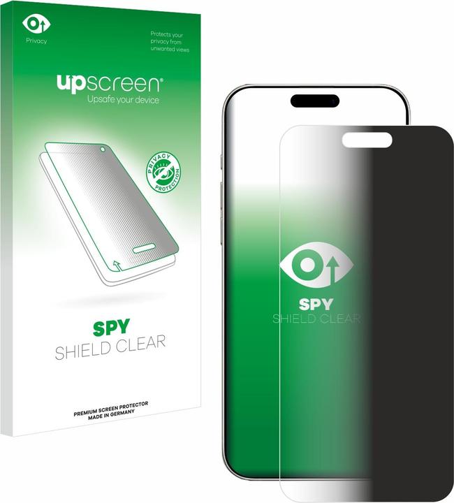 Actual product image upscreen Anti-spy privacy film Blue light protection film (1 Piece, Apple iPhone 16 Plus)