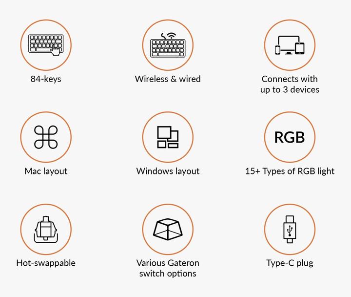 Actual product image Keychron K2 (CH, Wireless, Cable)