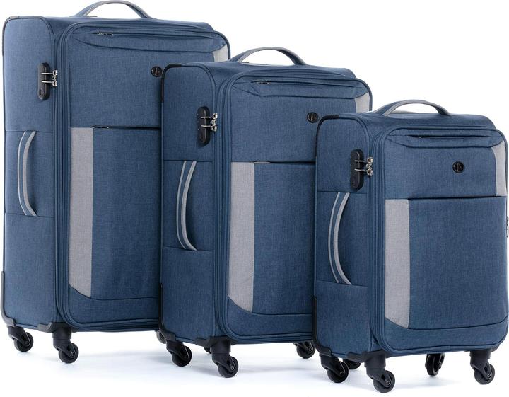 Produktbild Fergé Hellblau und Grau 3er Set (110 l, Handgepäck (bis 50l), L (90 - 115l), XL (ab 115l))