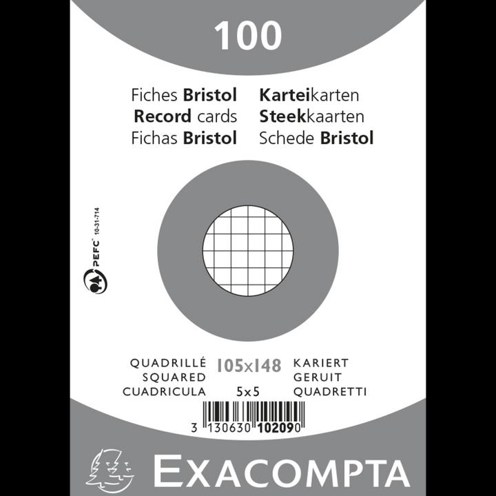 Image du produit Exacompta Fiches (A6, 205 g/m², 100 x)
