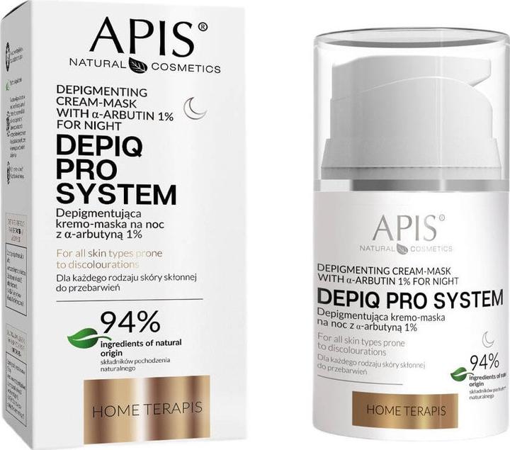 Apis Natural Cosmetics Apis Depiq Pro System Crema-Maschera Depigmentante Notte con A-Arbutina 10% 50Ml (50 ml)