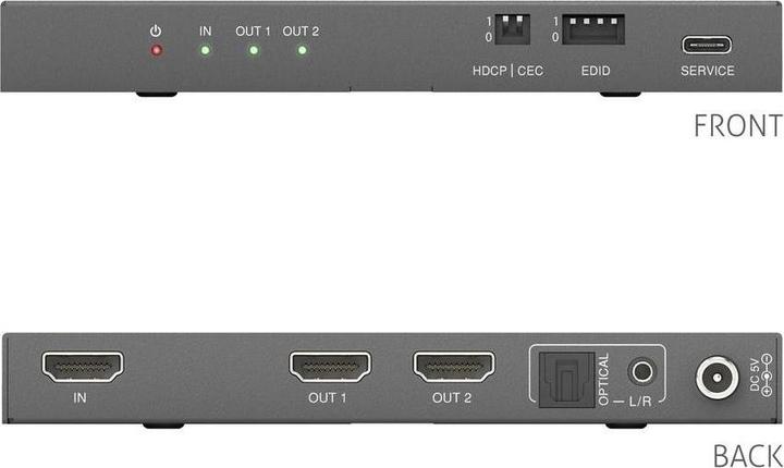 Immagine prodotto Purelink PureTools - Splitter HDMI2.1 1x2 - 48Gbps - 8K (60Hz 4:2:0) 12 bit, De-Embedding audio e segnale M