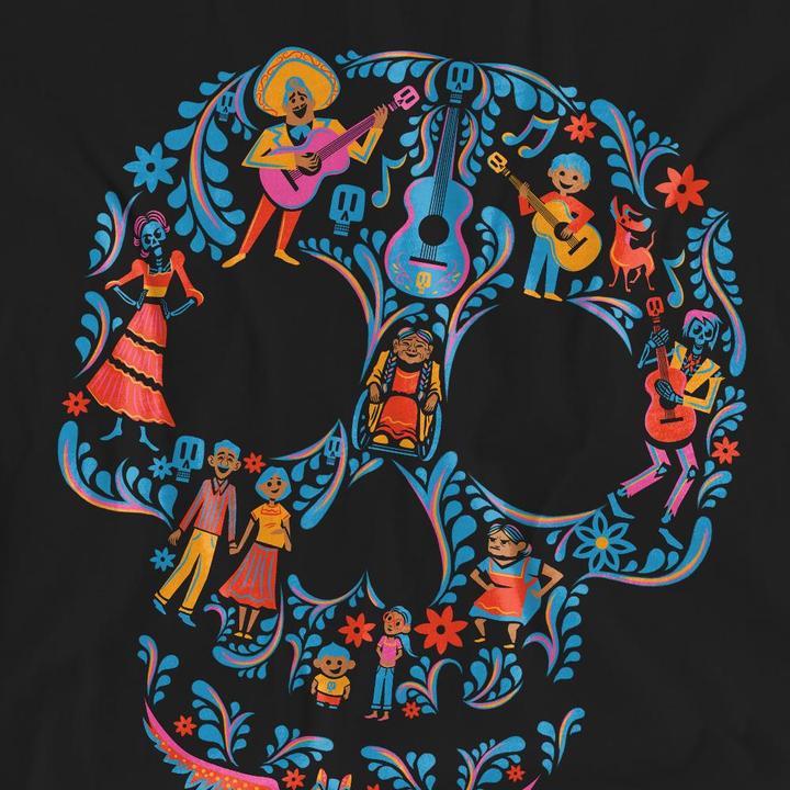 Actual product image La Maison du Coco Unisex Adult Day Of The Dead Rivera Family Skull T-Shirt (S)