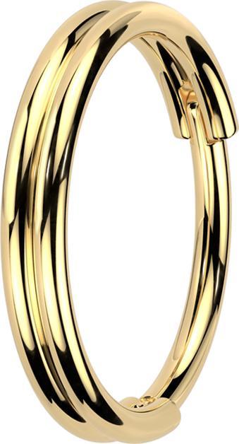 Star Piercing Micro Segmentring klappbar vergoldet Doppelring (Chirurgenstahl 316L)