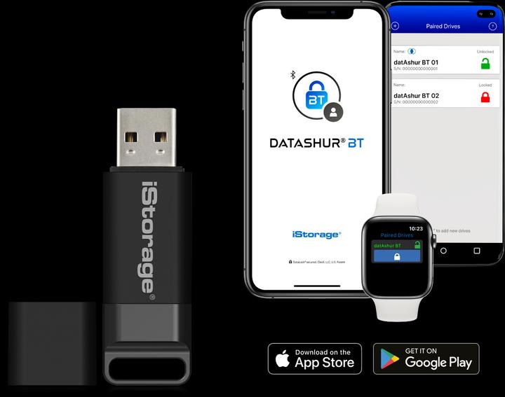 Produktbild iStorage datAshur BT - USB Flash-Laufwerk (biometrisch) (128 GB, USB-A, USB 3.2)
