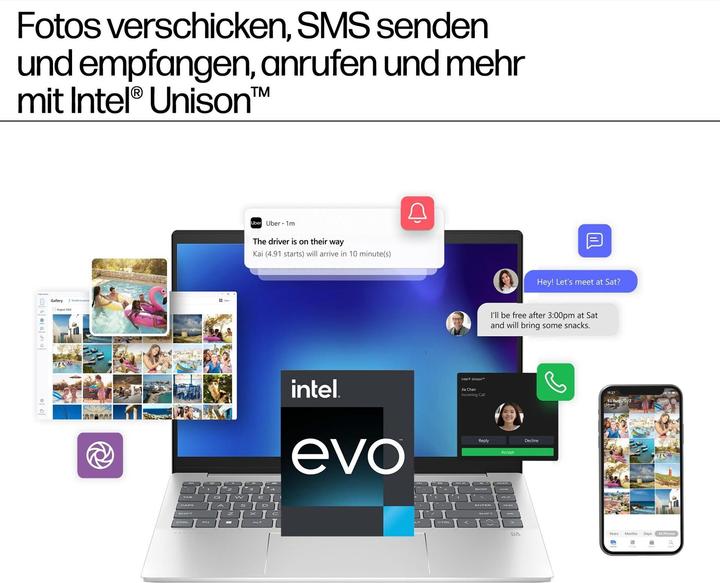 Actual product image HP Pavilion Plus 14-ew1173ng 14" 2.8k OLED 120Hz, Intel Core Ultra 7 155H, 32GB RAM, 512GB SSD, Wind (14", Intel Core Ultra 7 155H, 32 GB, 512.00 GB, DE)