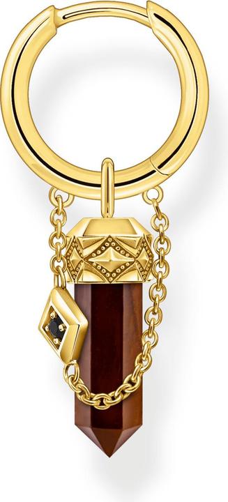 Actual product image Thomas Sabo Single creole with gold-plated red tiger's eye pendant (Silver 925)