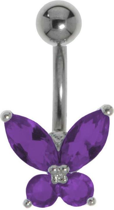 Bijouteria Bauchpiercing (Kristall, Messing rhodiniert, Titan)