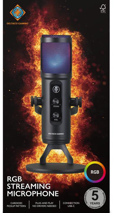 Actual product image Deltaco Gaming RGB Microphone