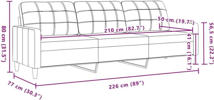Produktbild VidaXL Sofa Garnitur Lounge Sitzgruppe Polstersofa Sessel 2-tlg. Creme Stoff (3-Sitzer, 2-Sitzer)