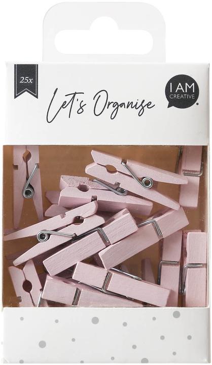Produktbild I Am Creative Klammern Holzklammern rosa 35mm