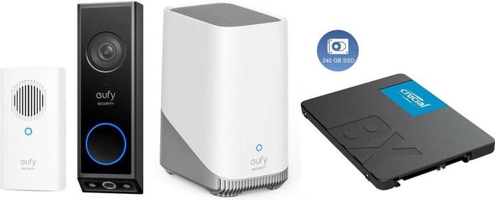 eufy Video Doorbell E340 With Chime + Homebase 3 S380 + 240GB SSD for 3 years Storage - Bundelvoorde