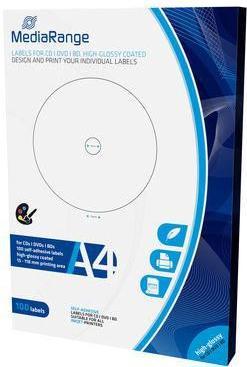 Produktbild MediaRange Etiketten für CD/DVD/BD hochglänzend