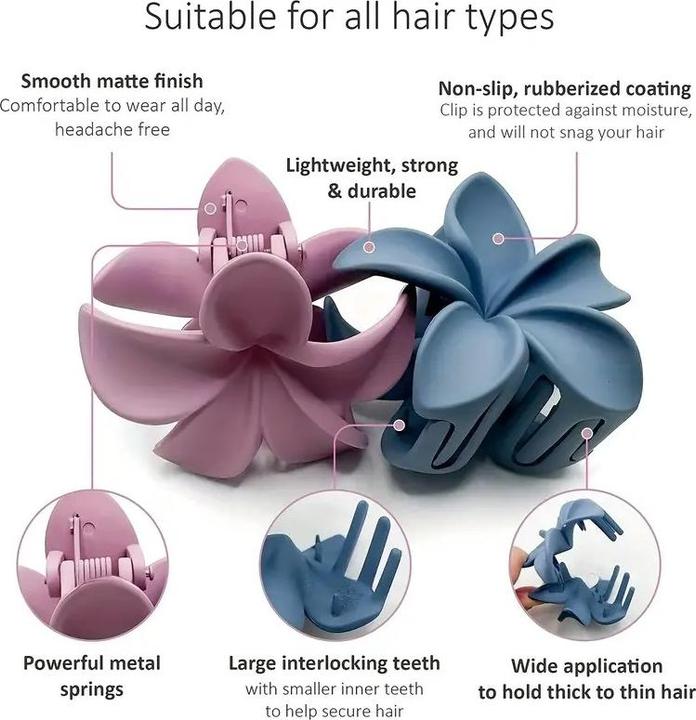 Immagine prodotto ASMI 4 pezzi di artigli per capelli, fermagli per capelli a forma di fiori (4 pz.)