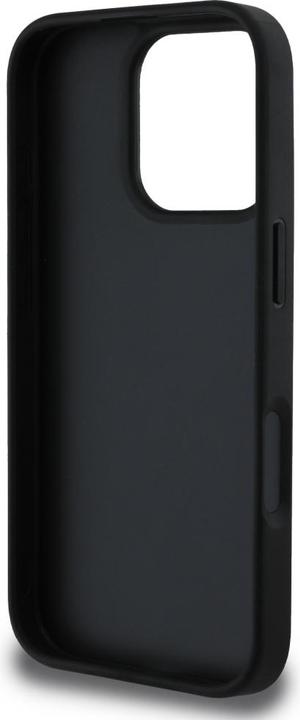 Actual product image Guess Hardcase PU Grained Hot Stamp 4G Triangle Metal Case for iPhone 16 Pro 6,3" Black (Apple iPhone 16 Pro)