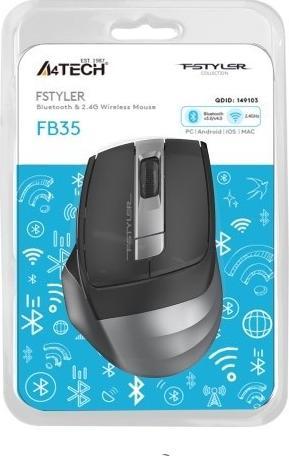 Actual product image A4Tech FSTYLER FB35 RF 2.4G + BT Smoky Gray wireless mouse (Wireless)