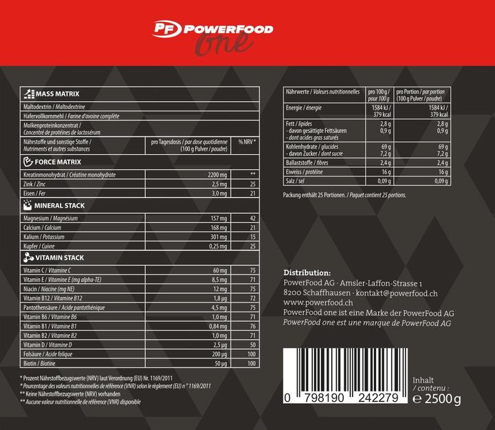 Immagine prodotto PowerFood One Costruttore di massa (Ghiaccio alla vaniglia, 1 pz., 2760 g)