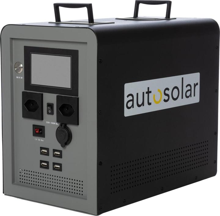 Immagine prodotto Autosolar Powerstation 1500W "Swiss Edition" con cassa solare da 195W (1500 Wh, 26.40 kg)