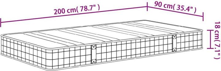Actual product image VidaXL Jerry (90 x 200 cm, Spring core)