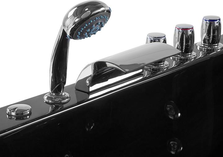 Produktbild Beliani Whirlpool Badewanne schwarz Eckmodell mit LED rechts 160 cm x 113 cm PARADISO (427 l, 160 cm, 113 cm)