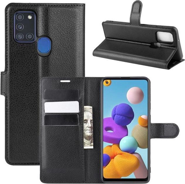 Actual product image MU Classic Litchi Leather Bookcover Series (Samsung Galaxy A21s)