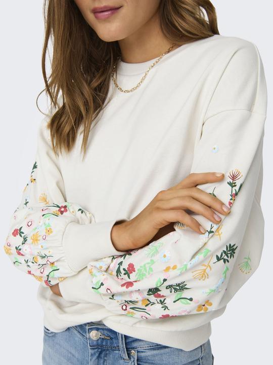 Image du produit Only Coupe normale Col rond Manches côtelées Épaule basse Sweat-shirt (XS)