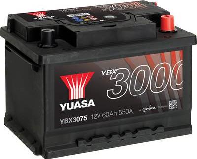 Image du produit Yuasa SMF YBX3075 Batterie de voiture 60 Ah T1 Disposition des cellules 0 (12 V, 60 Ah, 550 A)